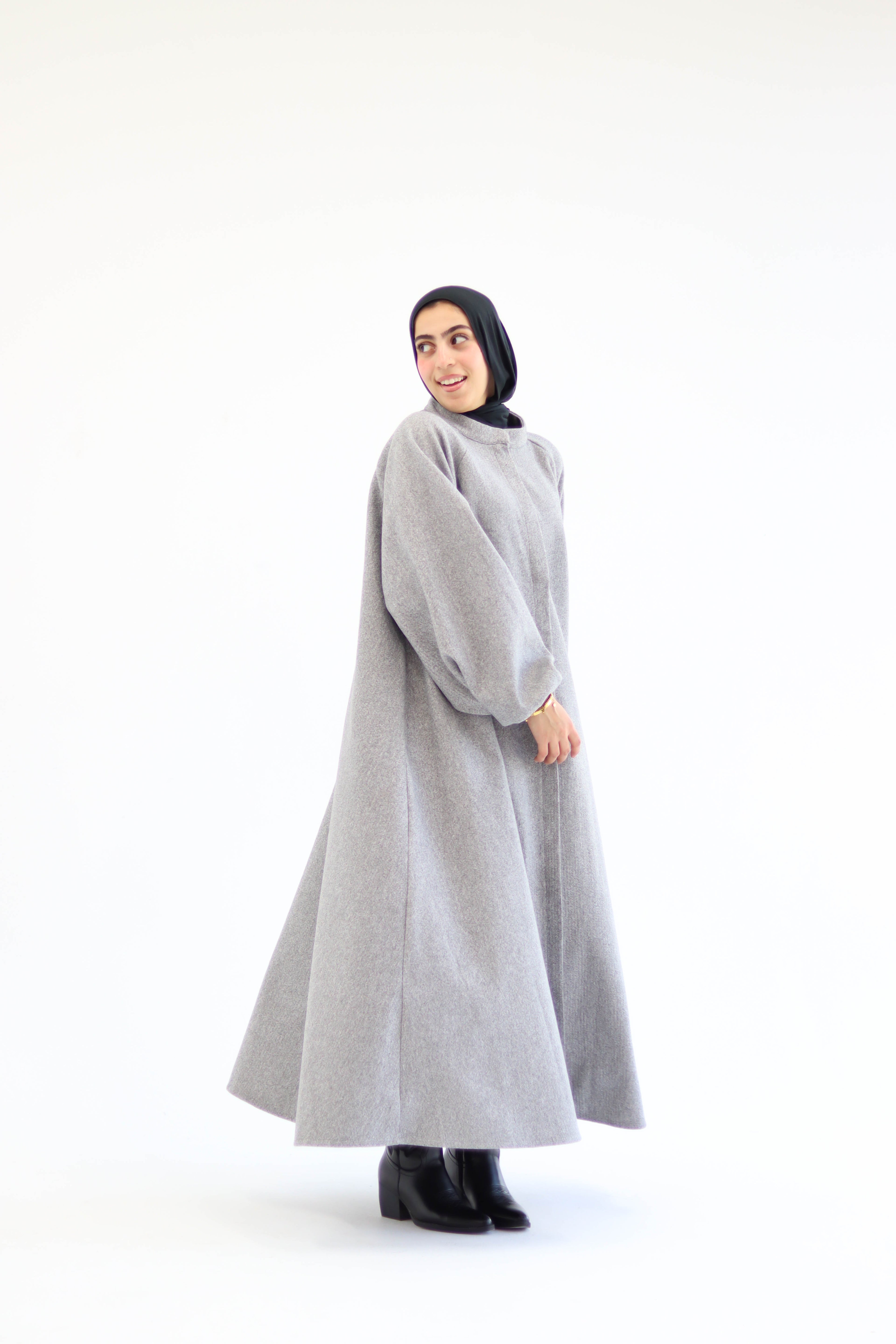 Tiana Dress Coat In Grey