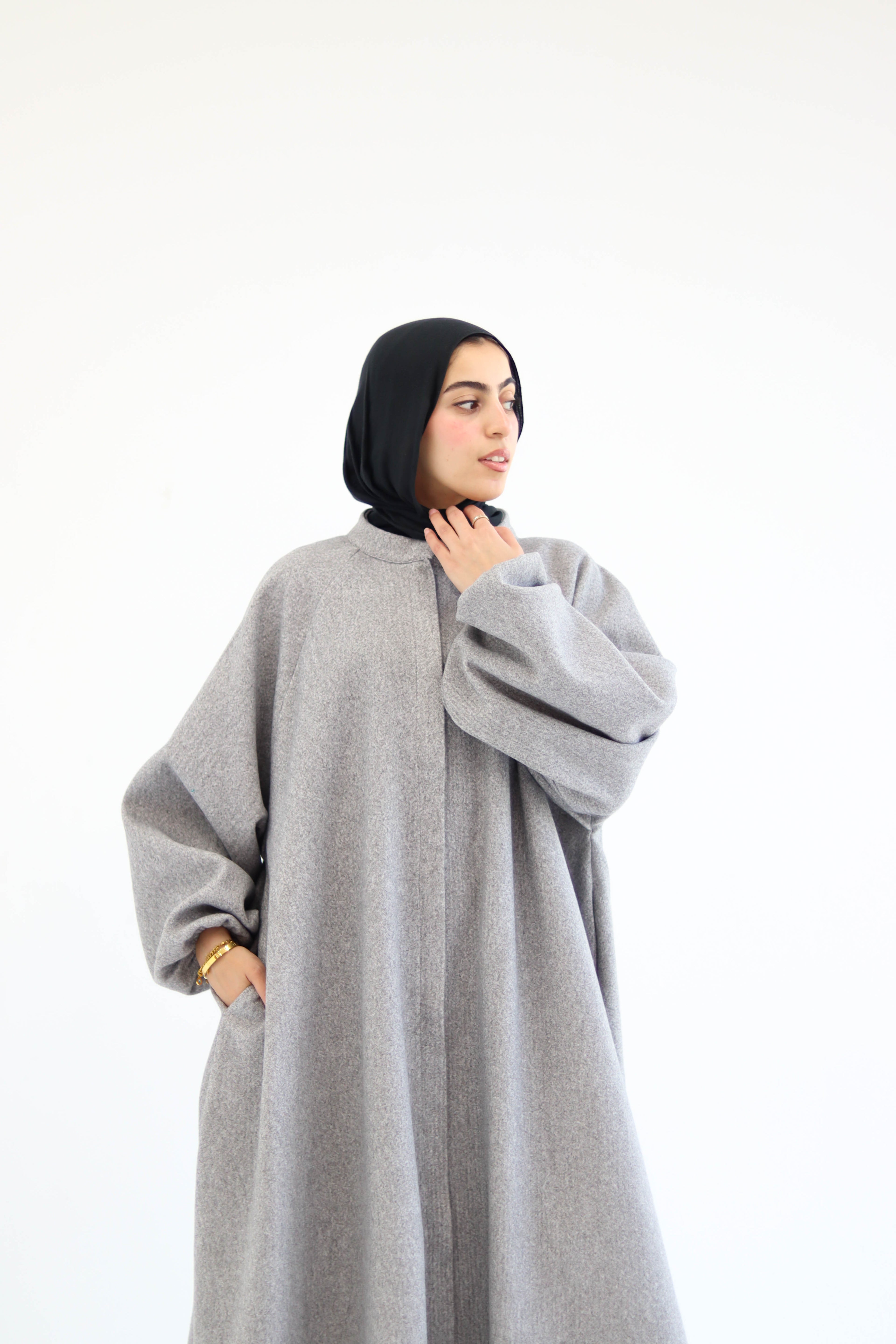 Tiana Dress Coat In Grey