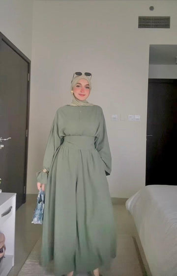 Angilia Jumpsuit Long-Sleeves Pure-Linen