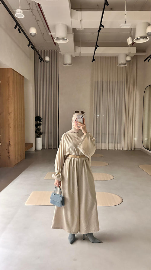 Angilia Jumpsuit Long-Sleeves Pure-Linen