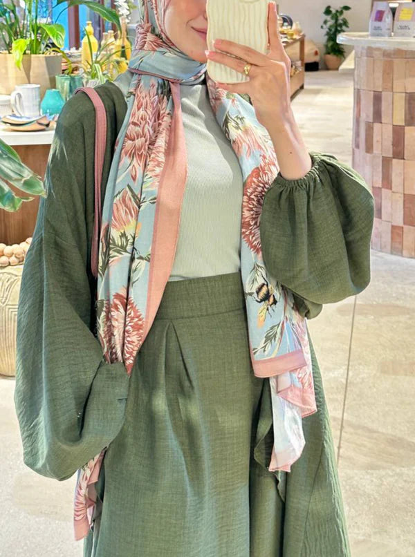 Melissa Set|Cardigan|Pants In Olive-Green