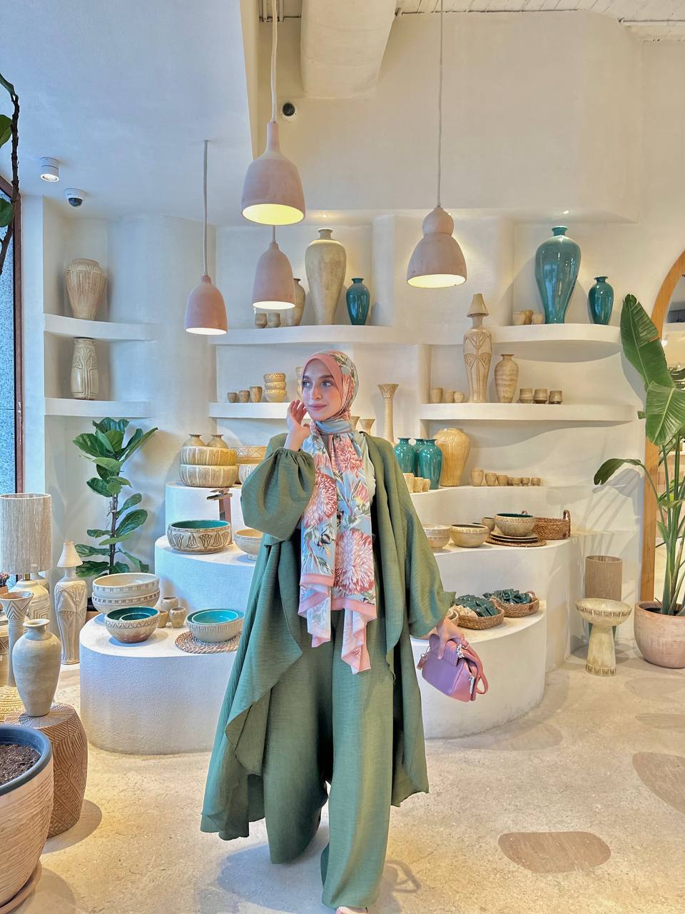 Melissa Set|Cardigan|Pants In Olive-Green