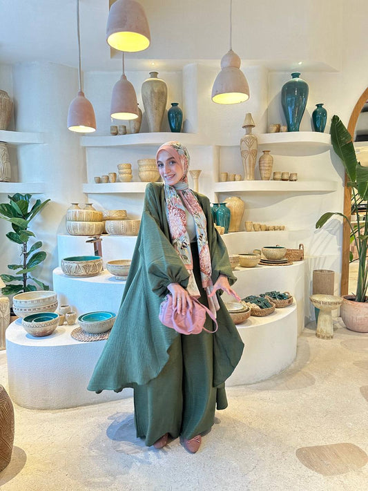 Melissa Set|Cardigan|Pants In Olive-Green