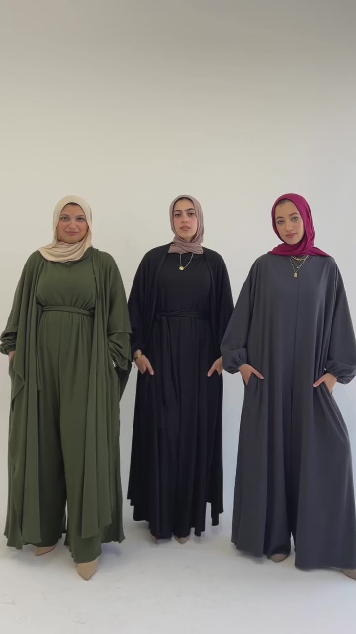 Asiia Set|Cape|Jumpsuit In Dark-Grey