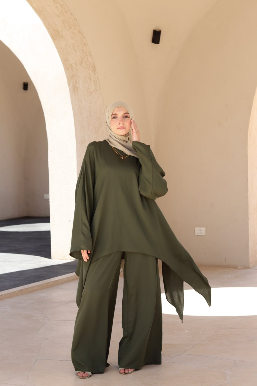 Laiana Set|Blouse|Pants In Olive-Green