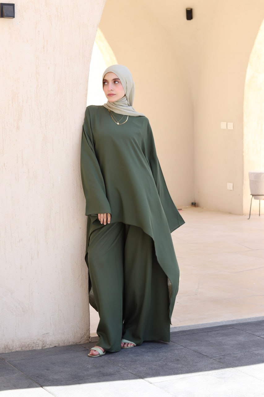 Laiana Set|Blouse|Pants In Olive-Green